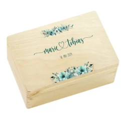 Personalisierte Boho Erinnerungskiste als Geschenk zur Hochzeit, Holzbox für das Brautpaar, Hochzeitsgeschenk