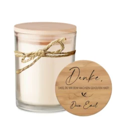 Personalisierte Duftkerze im Glas "Danke dass du mir beim Wachsen geholfen hast" mit Namen als Dankeschön für Erzieherin, Hebamme zum Abschied