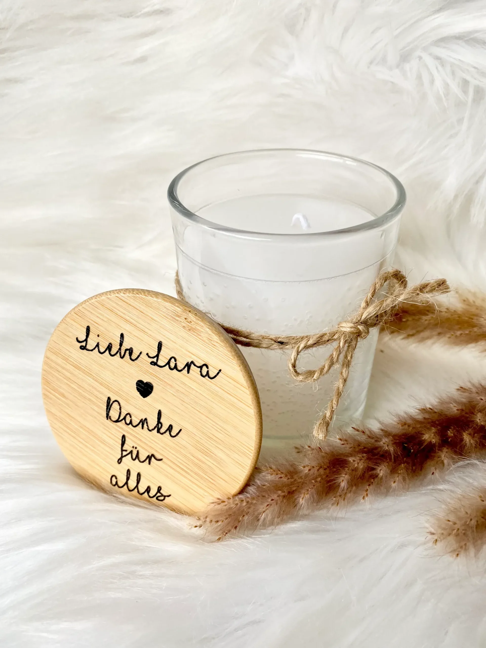 Personalisierte Duftkerze im Glas "Danke für alles" mit Namen als Dankeschön