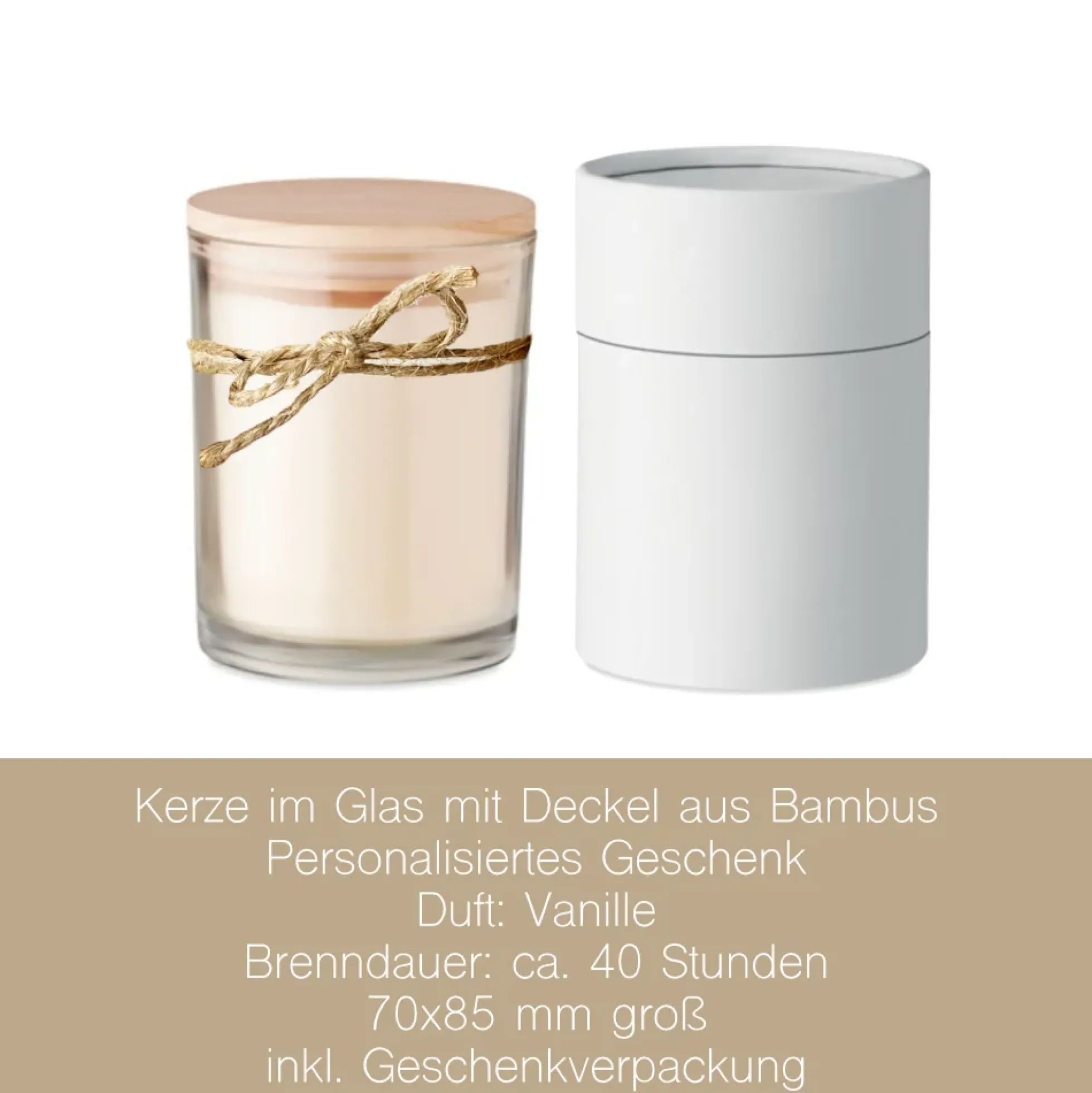 Personalisierte Duftkerze im Glas "Danke für alles" mit Namen als Dankeschön