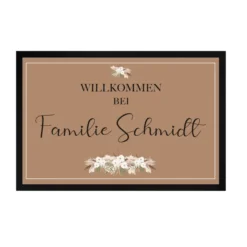 Personalisierte edle Fußmatte mit Familiennamen | Optional als tolles Geschenk Set mit Türschild erhältlich