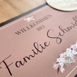 Personalisierte edle Fußmatte mit Familiennamen | Optional als tolles Geschenk Set mit Türschild erhältlich