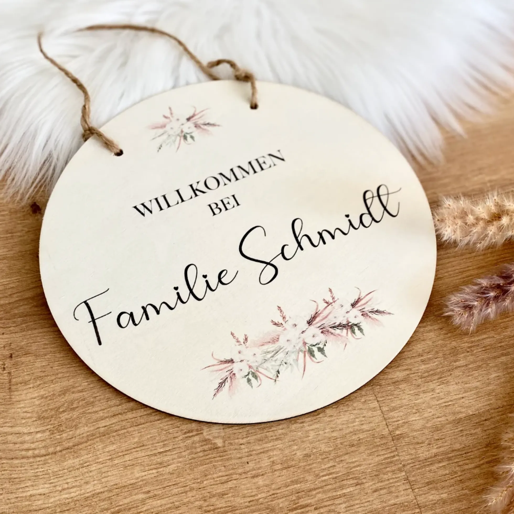 Personalisierte edle Fußmatte mit Familiennamen | Optional als tolles Geschenk Set mit Türschild erhältlich