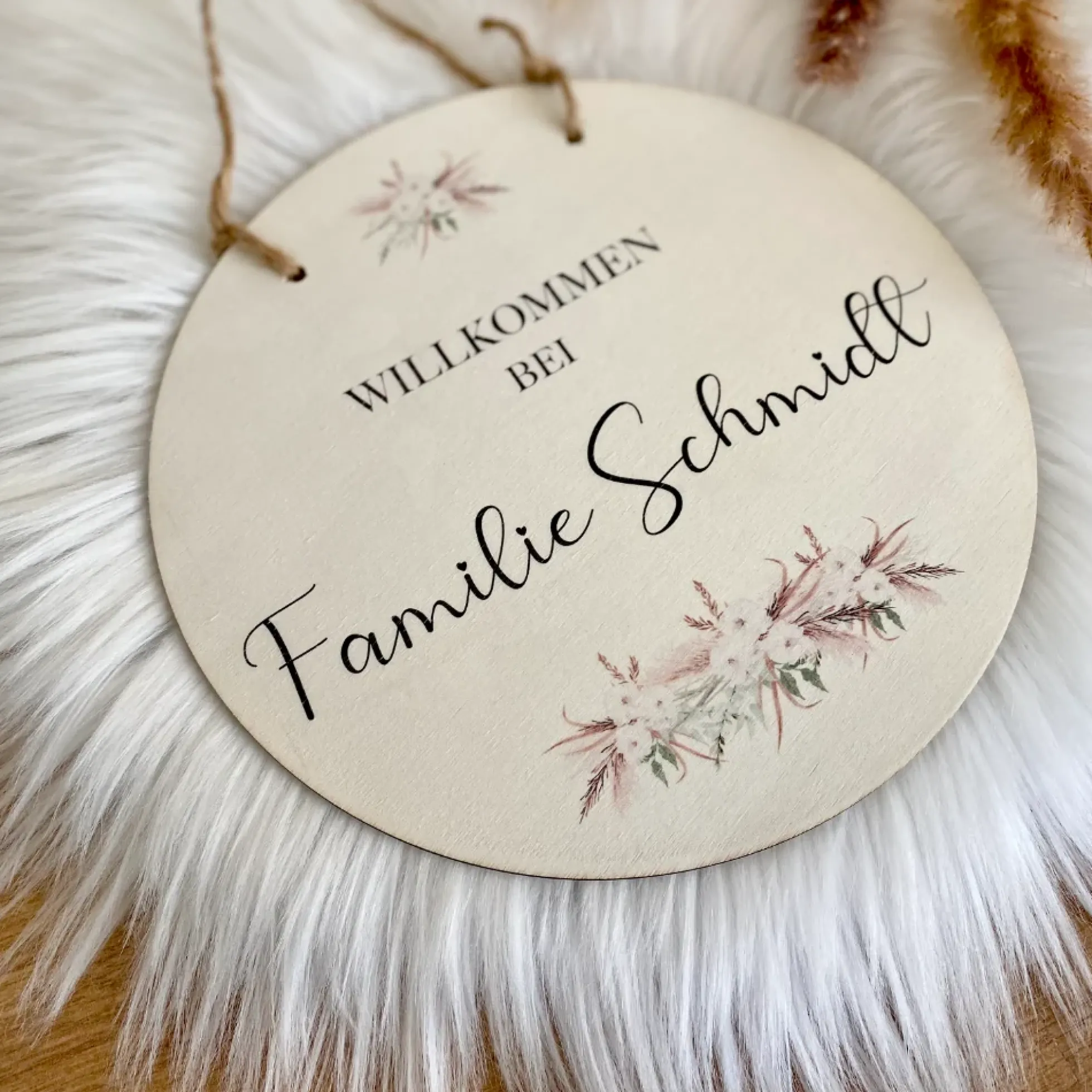 Personalisierte edle Fußmatte mit Familiennamen | Optional als tolles Geschenk Set mit Türschild erhältlich