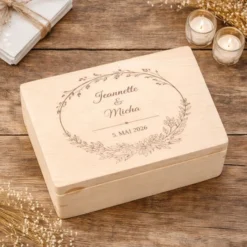 Personalisierte Erinnerungskiste zur Hochzeit, Holzbox als Geschenk für das Brautpaar, Hochzeitsgeschenk
