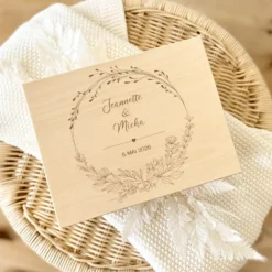 Personalisierte Erinnerungskiste zur Hochzeit, Holzbox als Geschenk für das Brautpaar, Hochzeitsgeschenk