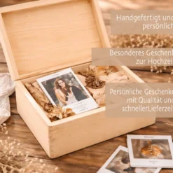 Personalisierte Erinnerungskiste zur Hochzeit, Holzbox als Geschenk für das Brautpaar, Hochzeitsgeschenk
