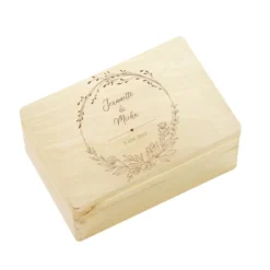 Personalisierte Erinnerungskiste zur Hochzeit, Holzbox als Geschenk für das Brautpaar, Hochzeitsgeschenk