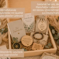 Personalisierte Erinnerungskiste Jugendweihe mit Namen & Datum | Geschenk zur Jugendweihe Mädchen Junge | Holzbox Jugendfeier | Erinnerungsbox Jugendweihe