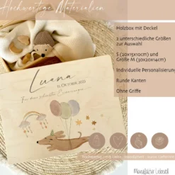 Personalisierte Erinnerungsbox aus Holz mit Motiv