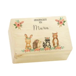 Personalisierte Erinnerungskiste für Babys zur Geburt und Taufe, Babygeschenk mit dem Namen