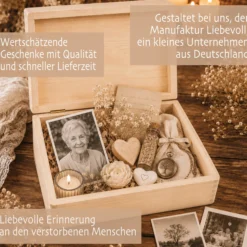 Personalisierte Erinnerungskiste Trauer mit Namen & Lebensdaten | Erinnerungsbox Verstorbene | Gedenkbox Holz | Andenken an geliebten Menschen | Trauergeschenk