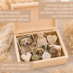 Personalisierte Erinnerungskiste Haustier mit Namen & Lebensdaten | Hund Katze Erinnerung | Gedenkbox Haustier | Geliebt & Unvergessen | Trauergeschenk Tier