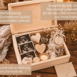 Personalisierte Erinnerungskiste Sternenkind mit Namen & Lebensdaten | Gedenkbox Sternenkind | Trauergeschenk Fehlgeburt | Erinnerungsbox Baby | Andenken Sternenkind