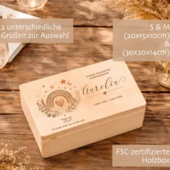 Personalisierte Erinnerungskiste Sternenkind mit Namen & Lebensdaten | Gedenkbox Sternenkind | Trauergeschenk Fehlgeburt | Erinnerungsbox Baby | Andenken Sternenkind