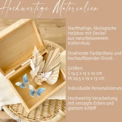 Personalisierte florale Erinnerungskiste zur Hochzeit, Holzbox als Geschenk für das Brautpaar, Hochzeitsgeschenk