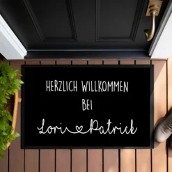 Personalisierte Fußmatte Herzlich Willkommen mit Namen Fussmatte Geschenk Umzug Zuhause Familie Hochzeit Fußmatte