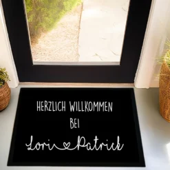 Personalisierte Fußmatte Herzlich Willkommen mit Namen Fussmatte Geschenk Umzug Zuhause Familie Hochzeit Fußmatte