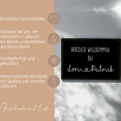 Personalisierte Fußmatte Herzlich Willkommen mit Namen Fussmatte Geschenk Umzug Zuhause Familie Hochzeit Fußmatte