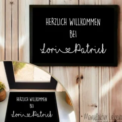 Personalisierte Fußmatte Herzlich Willkommen mit Namen Fussmatte Geschenk Umzug Zuhause Familie Hochzeit Fußmatte