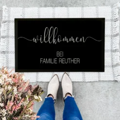 Personalisierte Fußmatte mit Namen Fussmatte Personalisiert Fußmatte Willkommen Geschenk Familie Hochzeit Umzug Einzug