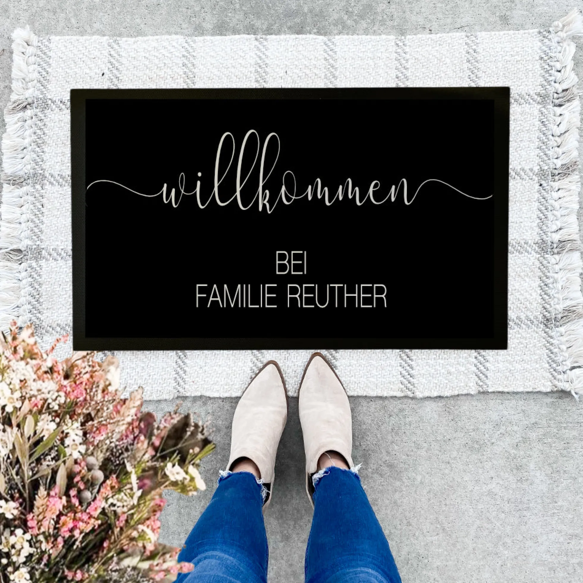 Personalisierte Fußmatte mit Namen Fussmatte Personalisiert Fußmatte Willkommen Geschenk Familie Hochzeit Umzug Einzug