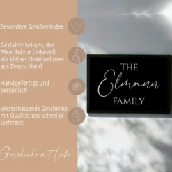 Personalisierte Fußmatte The Family Fußmatte mit Namen Schmutzfangmatte Türmatte Geschenk Fussmatte Zuhause Familie