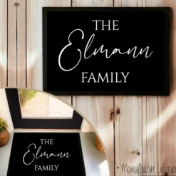 Personalisierte Fußmatte The Family Fußmatte mit Namen Schmutzfangmatte Türmatte Geschenk Fussmatte Zuhause Familie