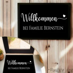 Personalisierte Fußmatte Willkommen Fussmatte Familie Schmutzfangmatte Türmatte Geschenk Umzug Familie Zuhause Fußmatte