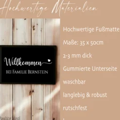 Personalisierte Fußmatte Willkommen Fussmatte Familie Schmutzfangmatte Türmatte Geschenk Umzug Familie Zuhause Fußmatte