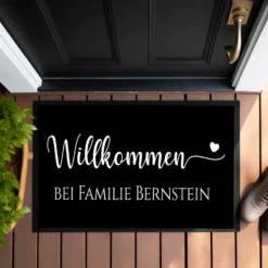 Personalisierte Fußmatte Willkommen Fussmatte Familie Schmutzfangmatte Türmatte Geschenk Umzug Familie Zuhause Fußmatte