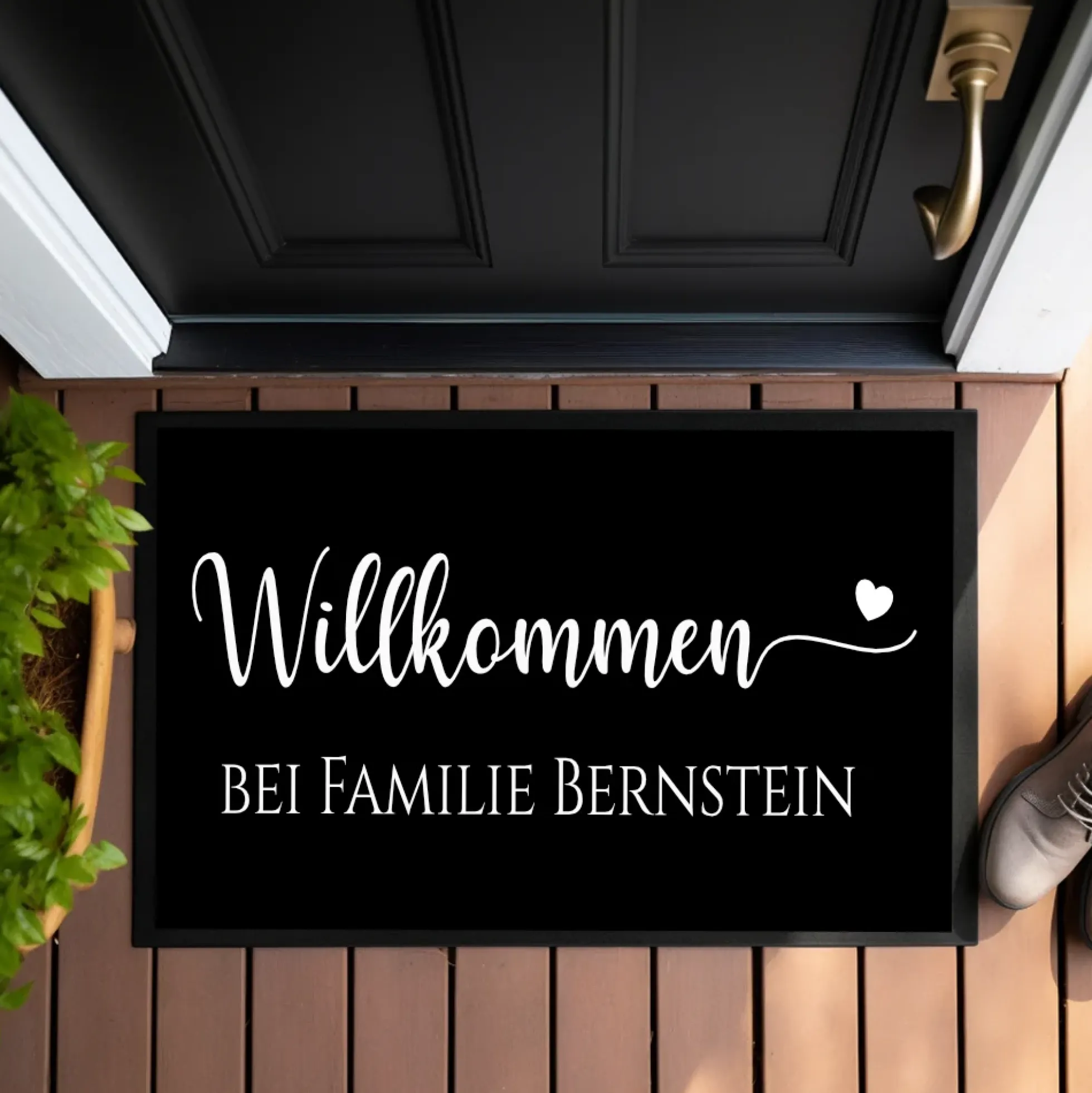 Personalisierte Fußmatte Willkommen Fussmatte Familie Schmutzfangmatte Türmatte Geschenk Umzug Familie Zuhause Fußmatte