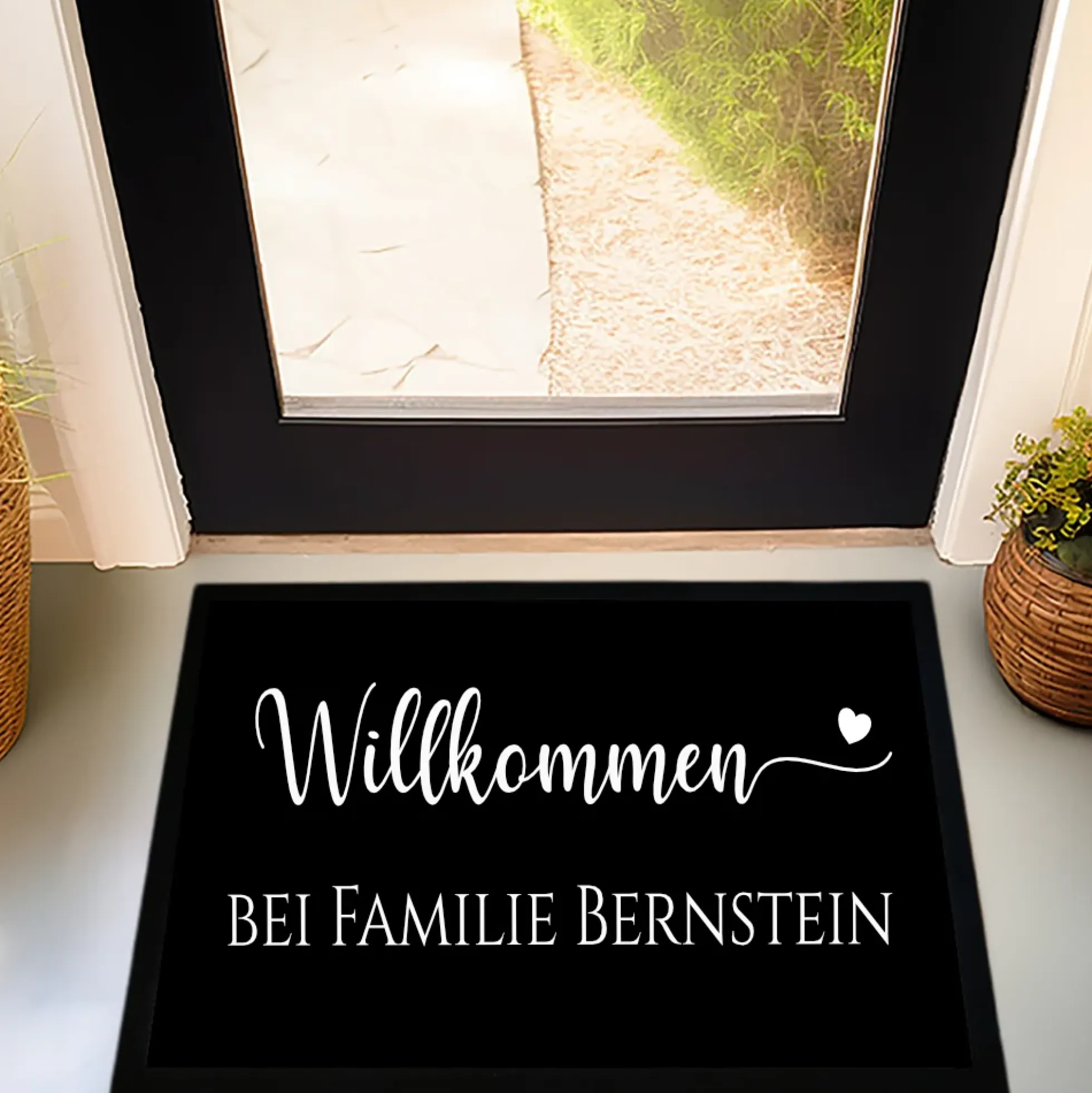 Personalisierte Fußmatte Willkommen Fussmatte Familie Schmutzfangmatte Türmatte Geschenk Umzug Familie Zuhause Fußmatte