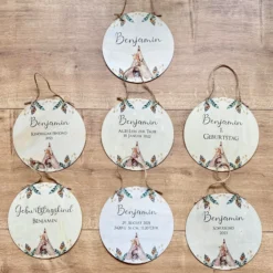Personalisierte Geburtstafel zur Geburt und Taufe für Mädchen | Besonderes Holzgeschenk zur Geburt u. Taufe | Schöne Deko für das Babyzimmer | 4 Varianten zur Auswahl
