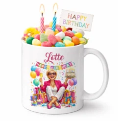 Personalisierte Geburtstags-Tasse mit Name – Lustiges Geschenk für Frauen & Männer