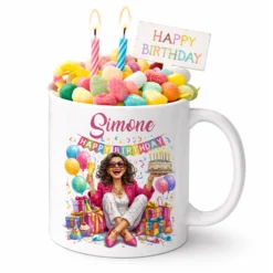Personalisierte Geburtstags-Tasse mit Name – Lustiges Geschenk für Frauen & Männer