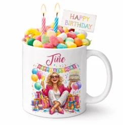 Personalisierte Geburtstags-Tasse mit Name – Lustiges Geschenk für Frauen & Männer