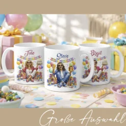 Personalisierte Geburtstags-Tasse mit Name – Lustiges Geschenk für Frauen & Männer