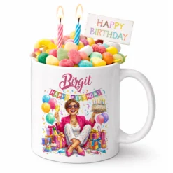 Personalisierte Geburtstags-Tasse mit Name – Lustiges Geschenk für Frauen & Männer