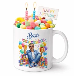 Personalisierte Geburtstags-Tasse mit Name – Lustiges Geschenk für Frauen & Männer