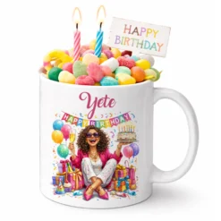 Personalisierte Geburtstags-Tasse mit Name – Lustiges Geschenk für Frauen & Männer