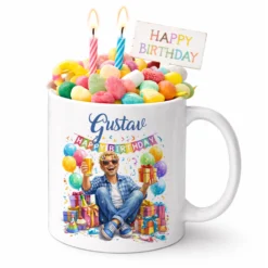 Personalisierte Geburtstags-Tasse mit Name – Lustiges Geschenk für Frauen & Männer