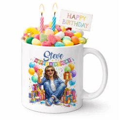 Personalisierte Geburtstags-Tasse mit Name – Lustiges Geschenk für Frauen & Männer
