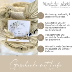 Personalisierte Geschenkbox Lehrerin Geschenk Spruch Blumen Dankeschön Abschluss Geschenk Schüler Grundschule Geschenkidee Abschied Danke Geburtstag Schule