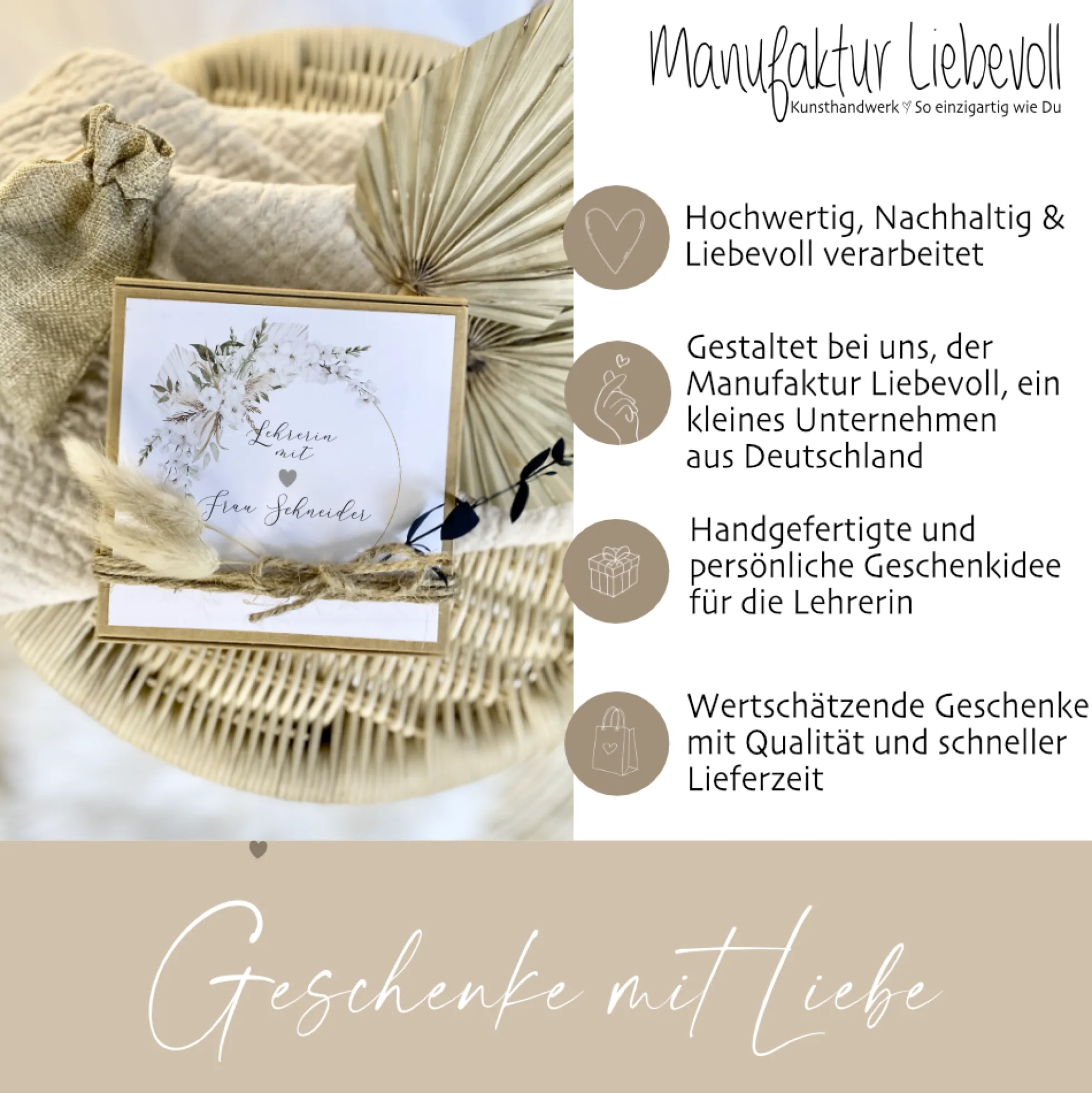 Personalisierte Geschenkbox Lehrerin Geschenk Spruch Blumen Dankeschön Abschluss Geschenk Schüler Grundschule Geschenkidee Abschied Danke Geburtstag Schule