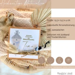 Personalisierte Geschenkbox zur Einschulung mit Motiv Schultüte, Geschenkschachtel für Erstklässler, Geschenkverpackung zum Schulanfang