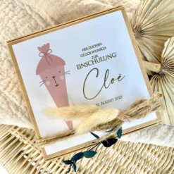 Personalisierte Geschenkbox zur Einschulung, Geschenkschachtel für Erstklässler, Geschenkverpackung zum Schulanfang