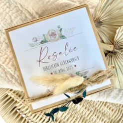 Personalisierte Geschenkschachtel, individuelles Geldgeschenk zur Taufe, Geburtstag, Kommunion, Jugendweihe, inkl. Jutebeutel I Manufaktur Liebevoll