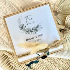 Personalisierte Geschenkverpackung zur Hochzeit, Individuelles Geldgeschenk inkl. Jutebeutel