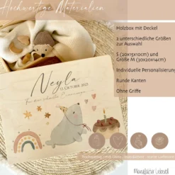 Personalisierte Holz Erinnerungsbox mit Motiv